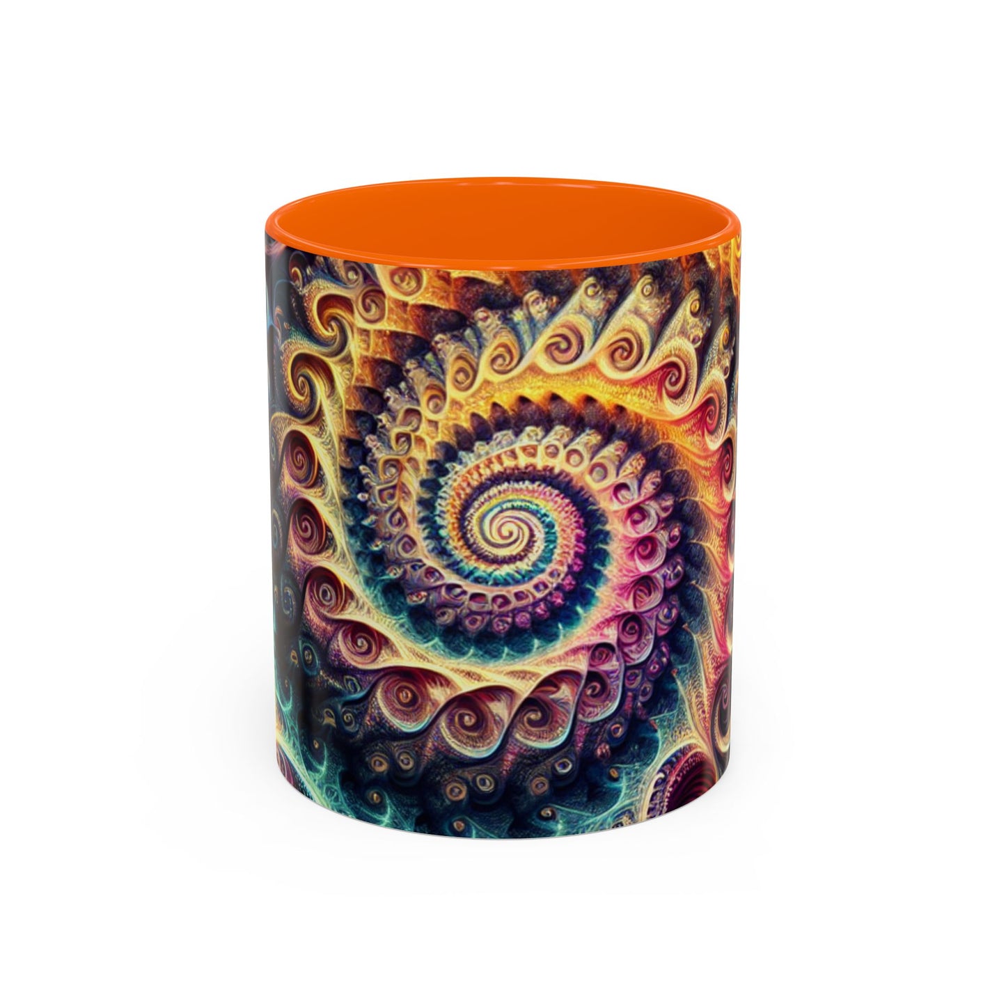 Colorful Swirl Accent Coffee Mug - Unique Spiral Design for Art Lovers