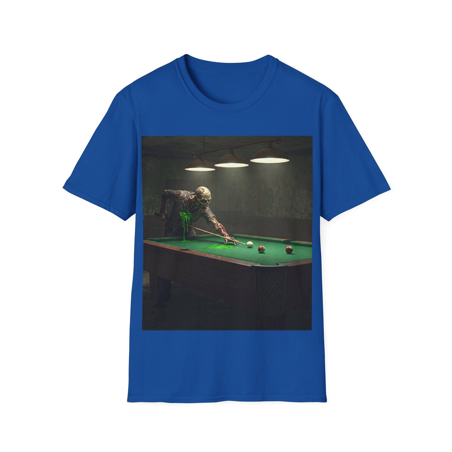 UK - Vintage Billiards Unisex Softstyle T-Shirt - Pool Table Design