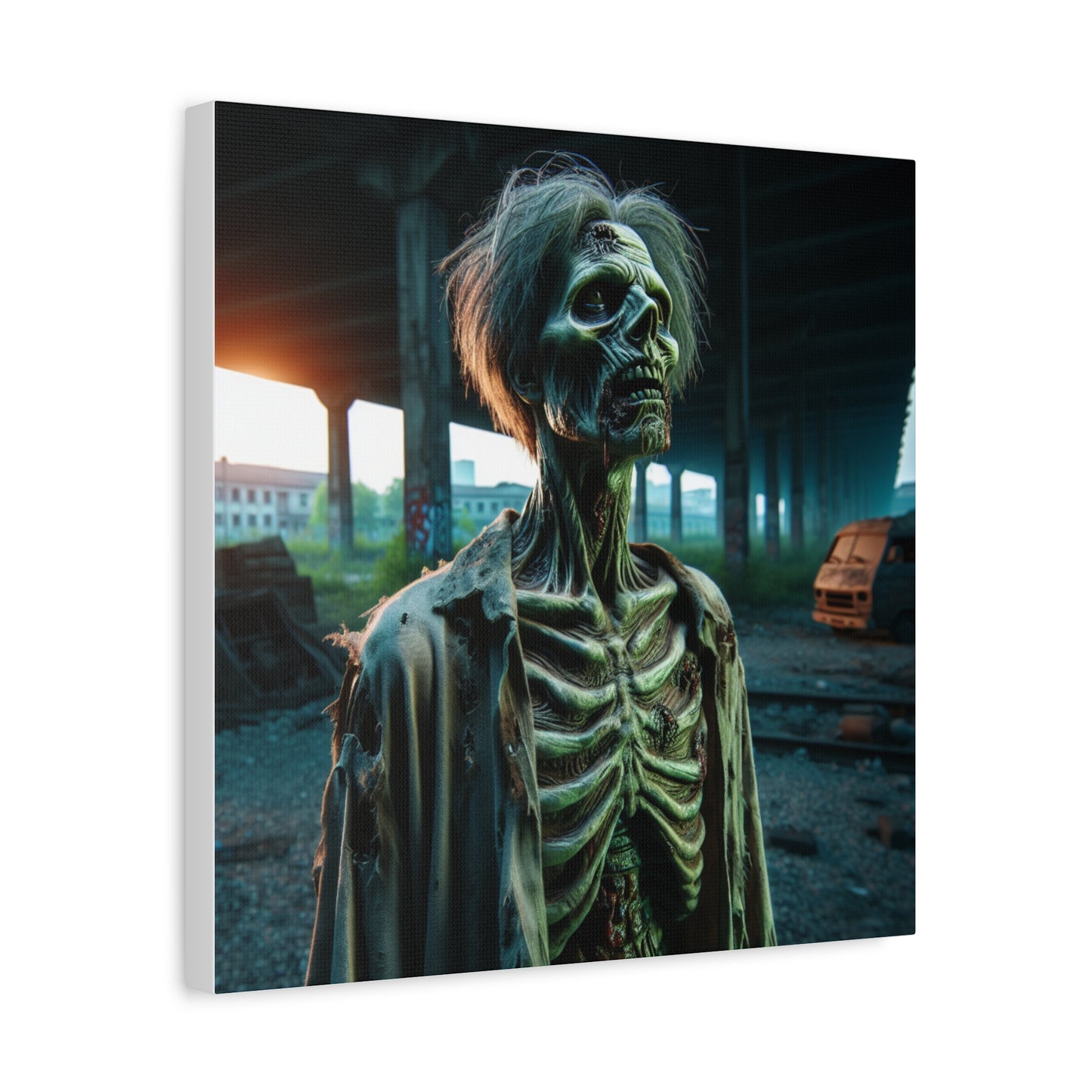 Creepy Skeleton Wall Art | Matte Canvas Decor for Halloween & Gothic Lovers