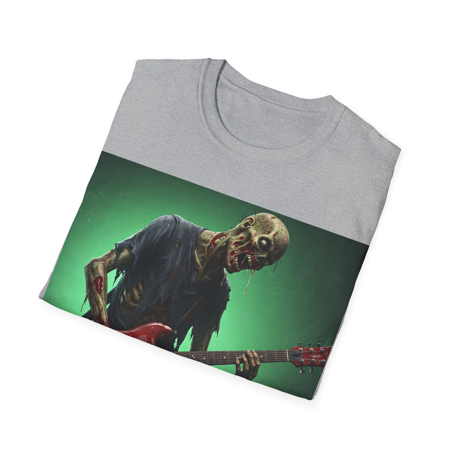 UK - Zombie Rocker Apocalyptic Portrait Tee, bold, decaying zombie graphic
