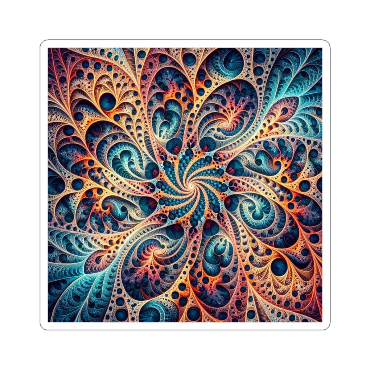 Vibrant Abstract Kiss-Cut Stickers - Colorful Swirl Design for Creative Personalization