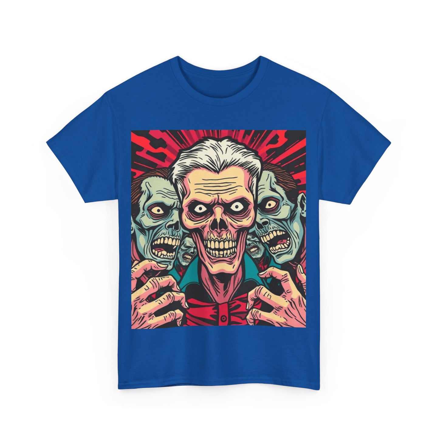 UK - Spooky Skull Graphic Unisex Heavy Cotton Tee - Perfect for Halloween and Casual Wear