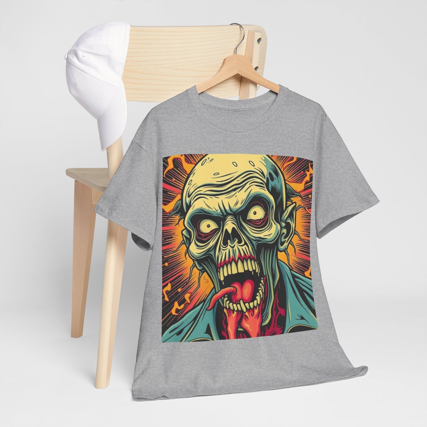 UK - Unisex Zombie Graphic Tee - Heavy Cotton T-Shirt for Horror Fans