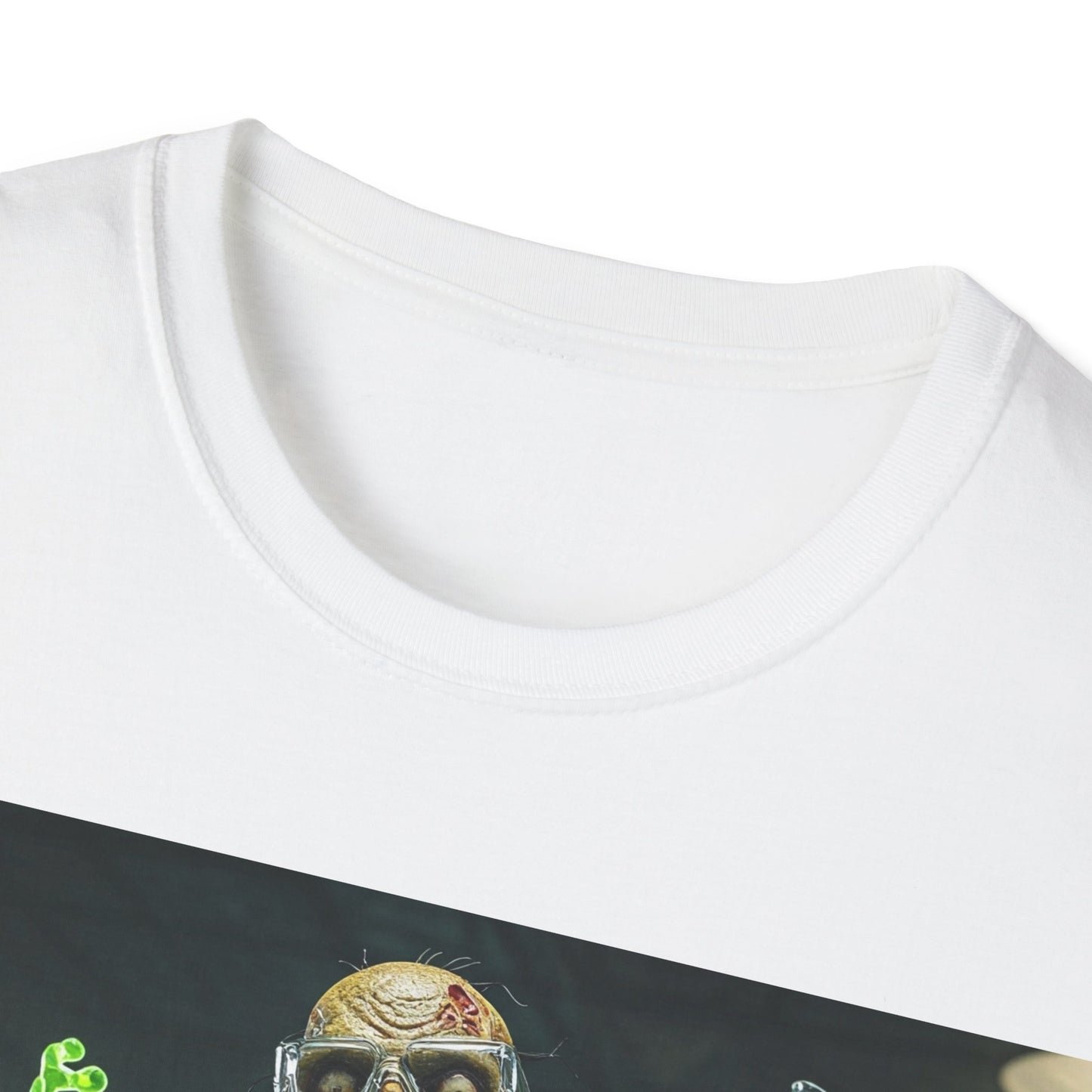 UK - Zombie Scientist Apocalyptic Portrait Tee, bold, decaying zombie graphic