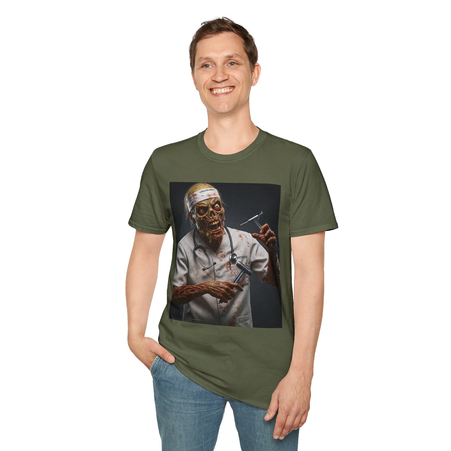 Zombie Doctor Unisex Softstyle T-Shirt - Perfect for Halloween & Horror Fans