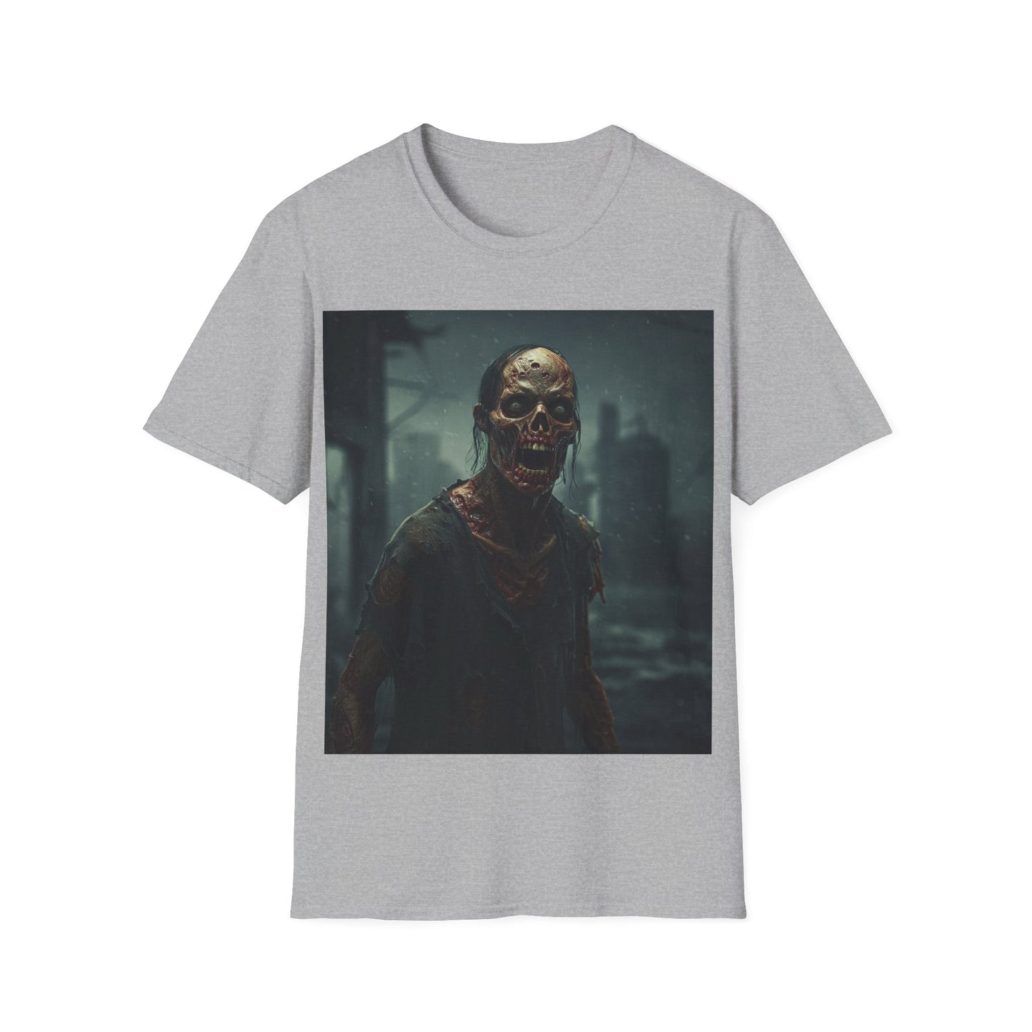 UK - Zombie Apocalypse Apocalyptic Portrait Tee, bold, decaying zombie graphic