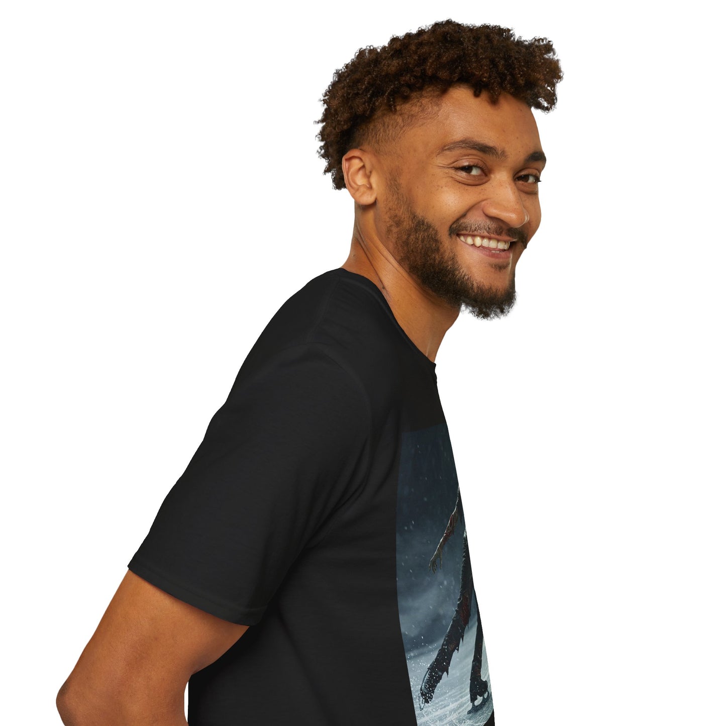 Chilling Thriller Unisex Softstyle T-Shirt - Ice Skating Horror Design