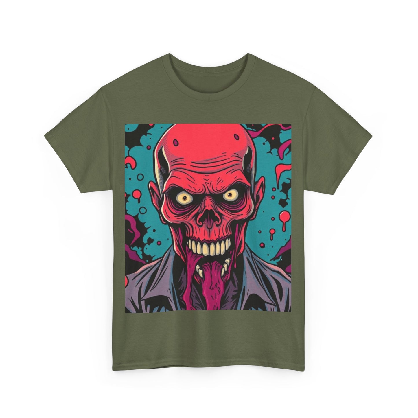 UK - Vintage Skull Graphic Unisex Heavy Cotton Tee - Perfect for Halloween and Casual Wear