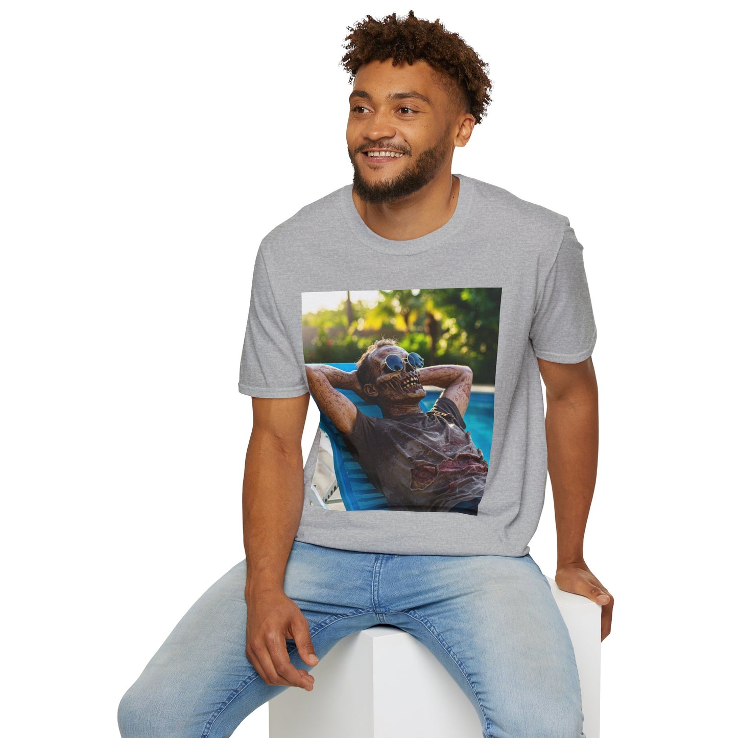 Chillin' Zombie Unisex Softstyle T-Shirt | Halloween Apparel