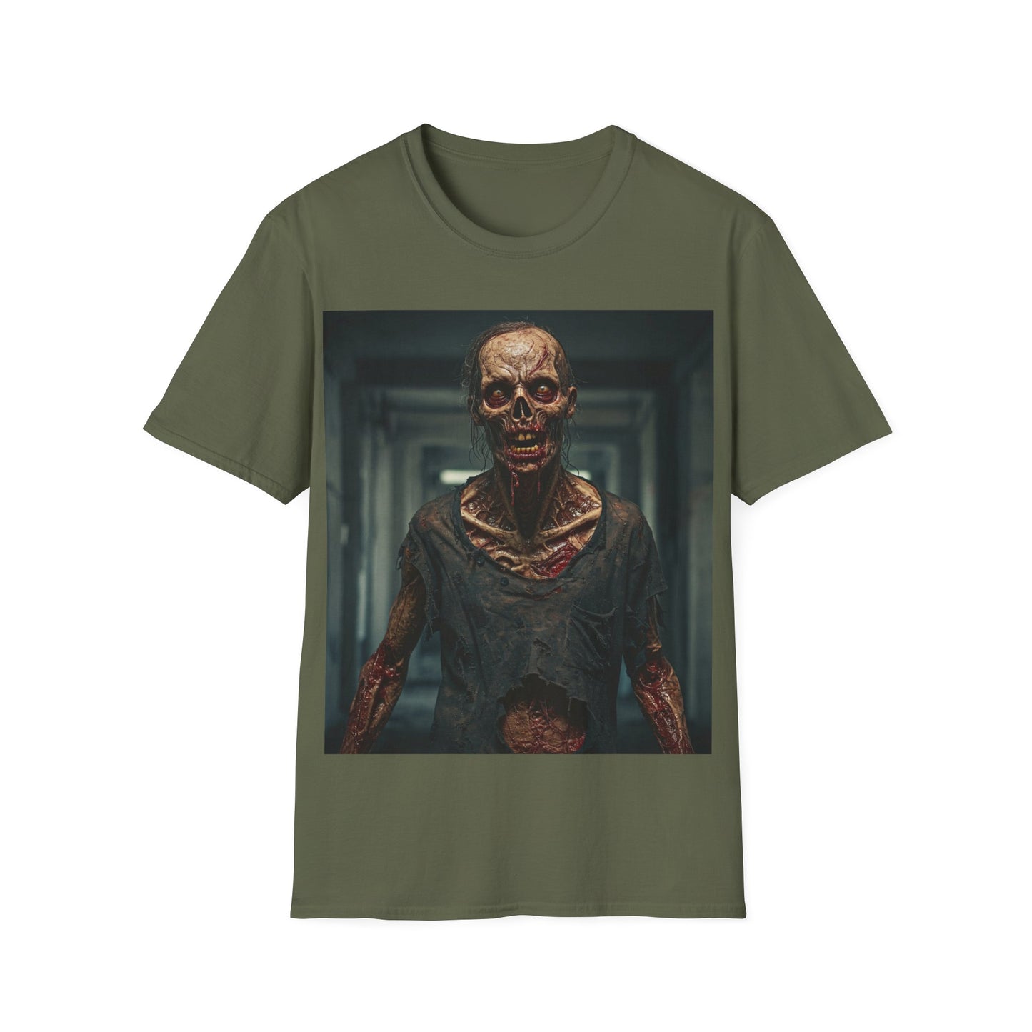 UK - Creepy Zombie Graphic Apocalyptic Portrait Tee, bold, decaying zombie graphic