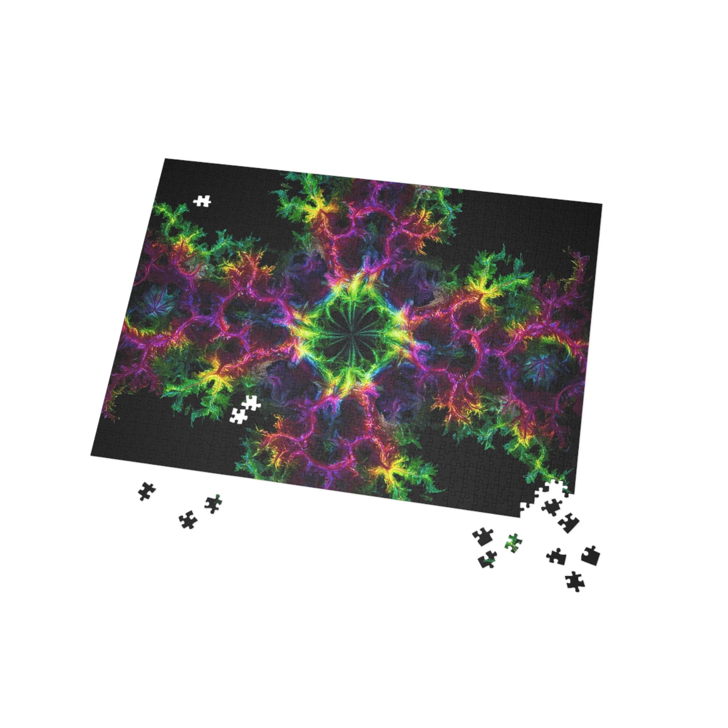 Colorful Fractal Art Puzzle - 1000-Piece Jigsaw for Mindfulness & Fun