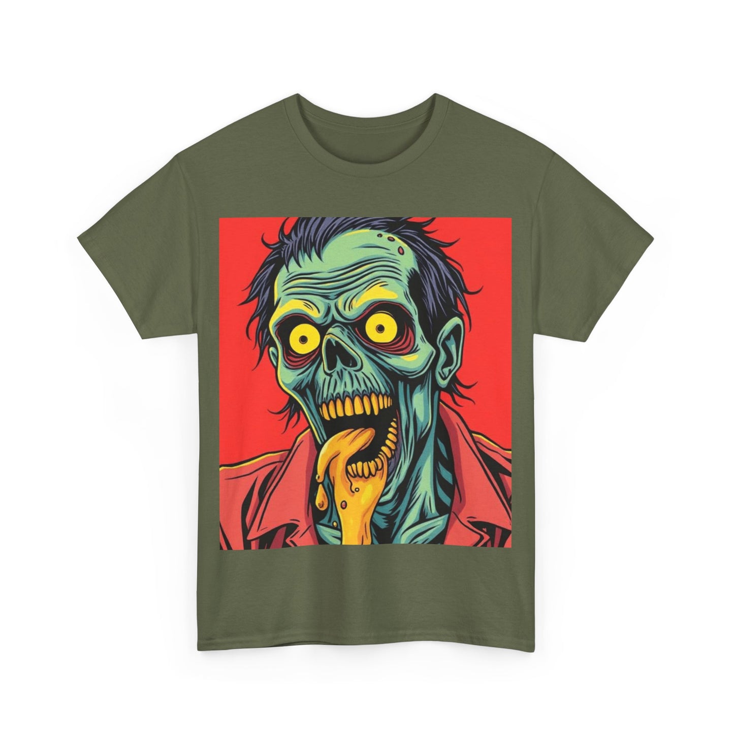 UK - Zombie Graphic Unisex Heavy Cotton Tee - Spooky Halloween Shirt