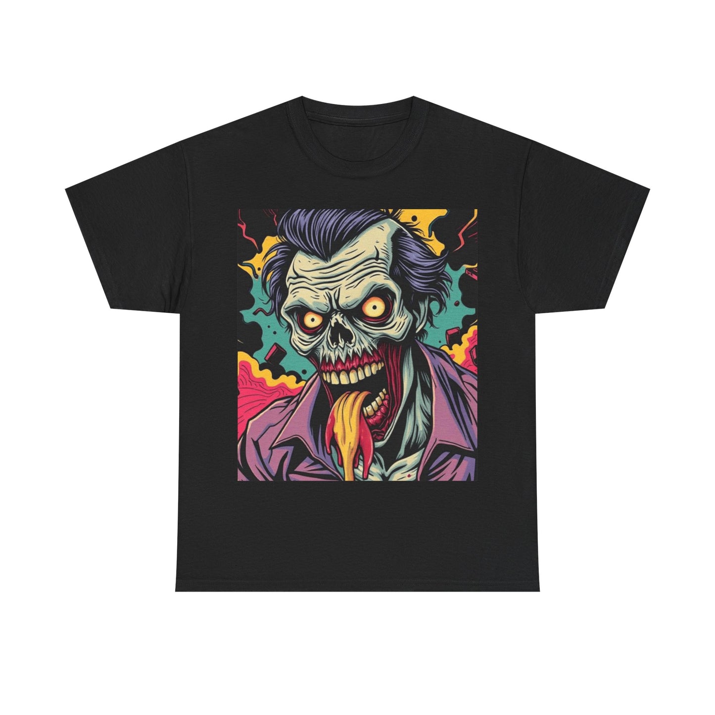 UK - Vibrant Zombie Graphic Tee - Unisex Heavy Cotton Shirt