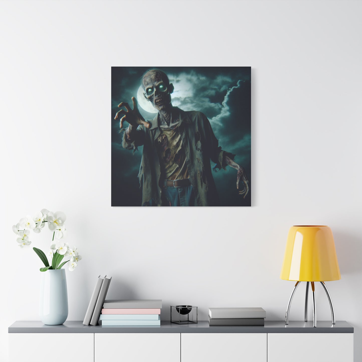 Zombie Art Matte Canvas Wall Decor - Spooky Halloween Home Decoration