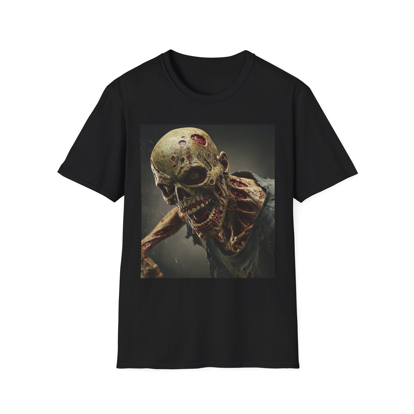 Zombie Skull Unisex Softstyle T-Shirt - Spooky Halloween Tee