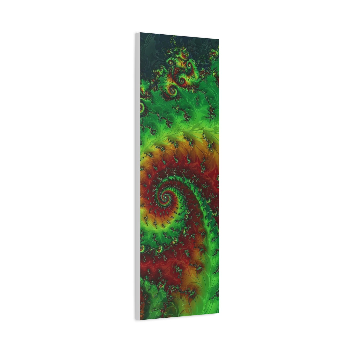Vibrant Fractal Art Canvas - Green and Red Abstract Wall Decor