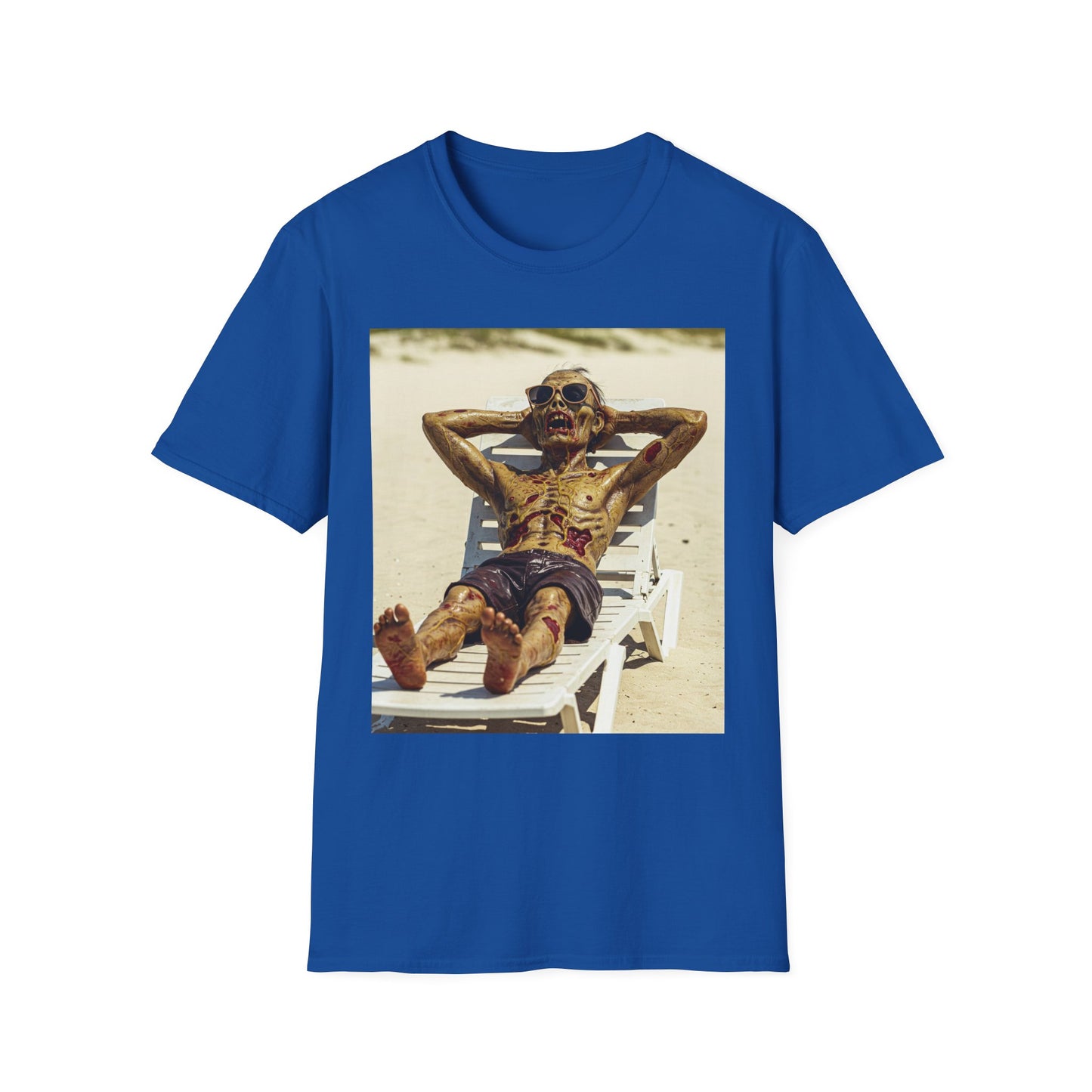 Chillin' Skeleton Unisex Softstyle T-Shirt - Perfect for Halloween & Casual Wear