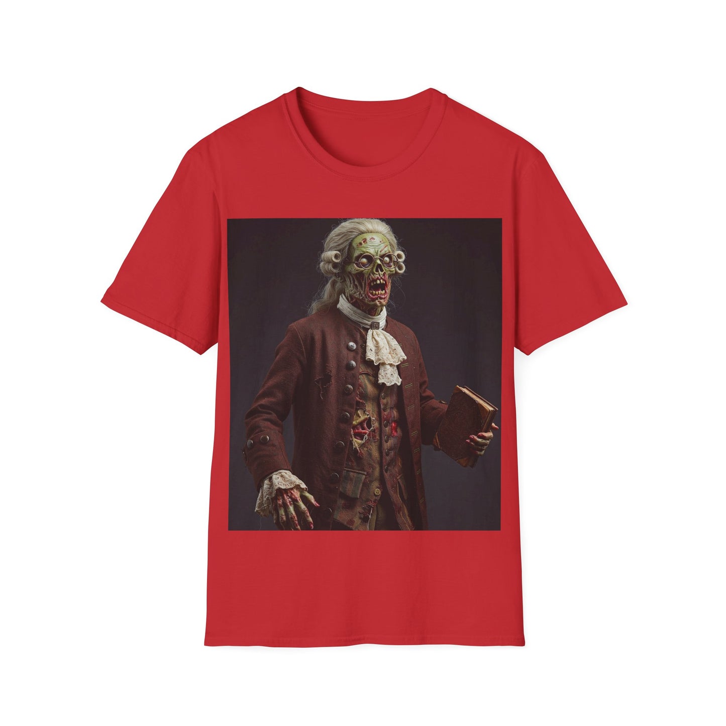 UK - Creepy Zombie Portrait Unisex Softstyle T-Shirt - Perfect for Halloween