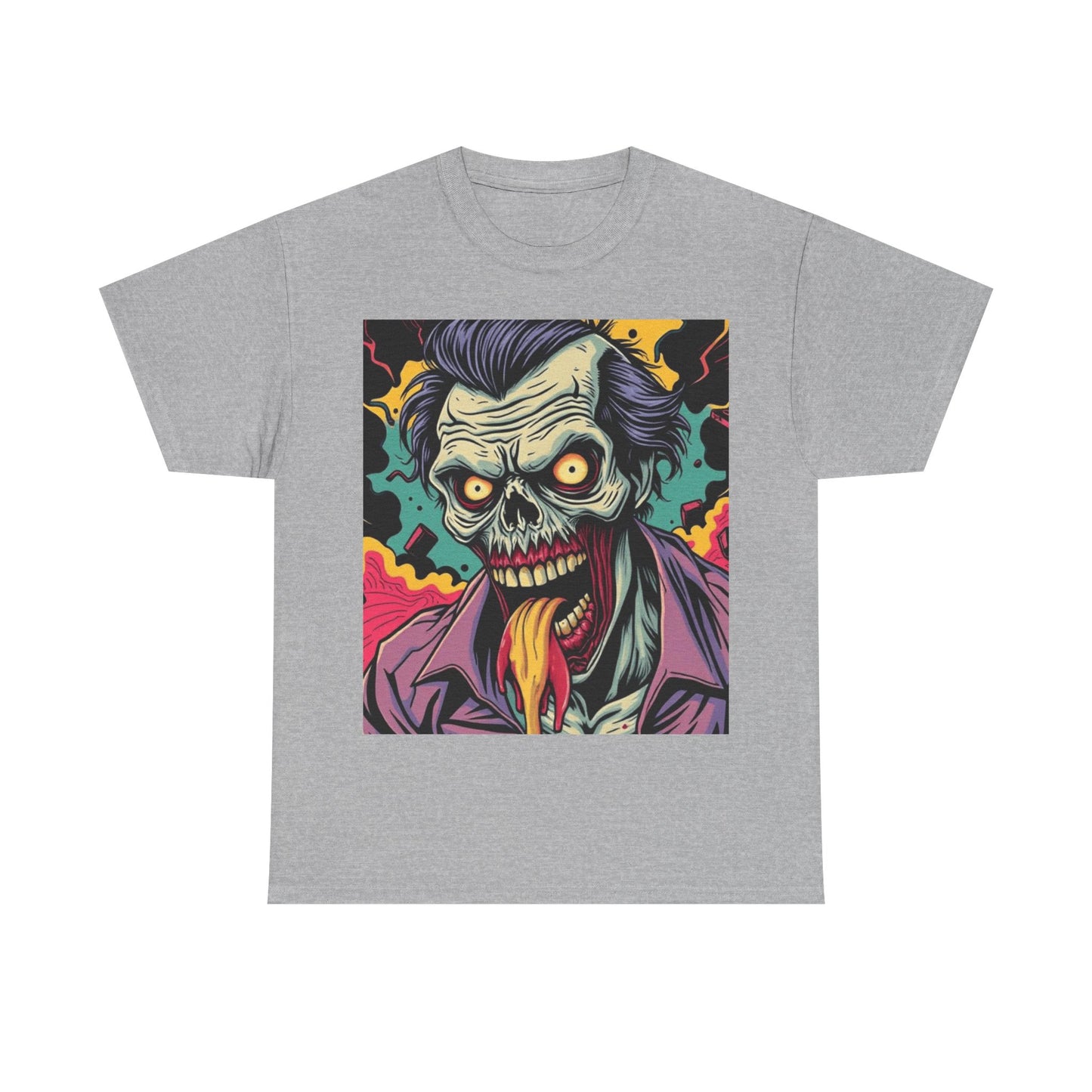 UK - Vibrant Zombie Graphic Tee - Unisex Heavy Cotton Shirt