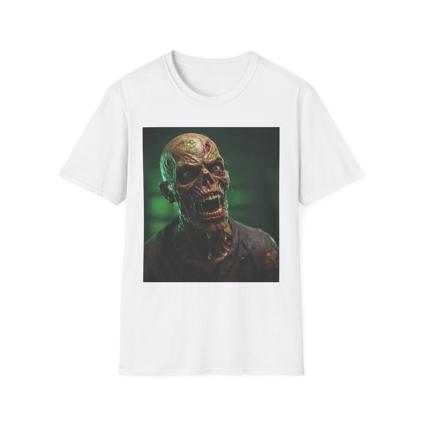 Apocalyptic Portrait Tee, bold, decaying zombie graphic