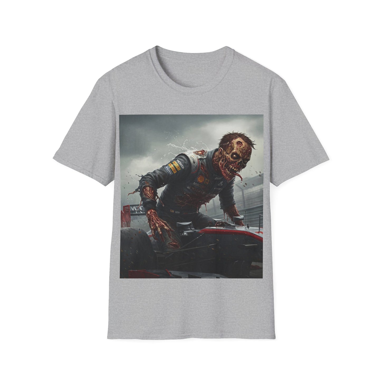 UK - Zombie Racing Unisex Softstyle T-Shirt - Horror Meets Motorsport