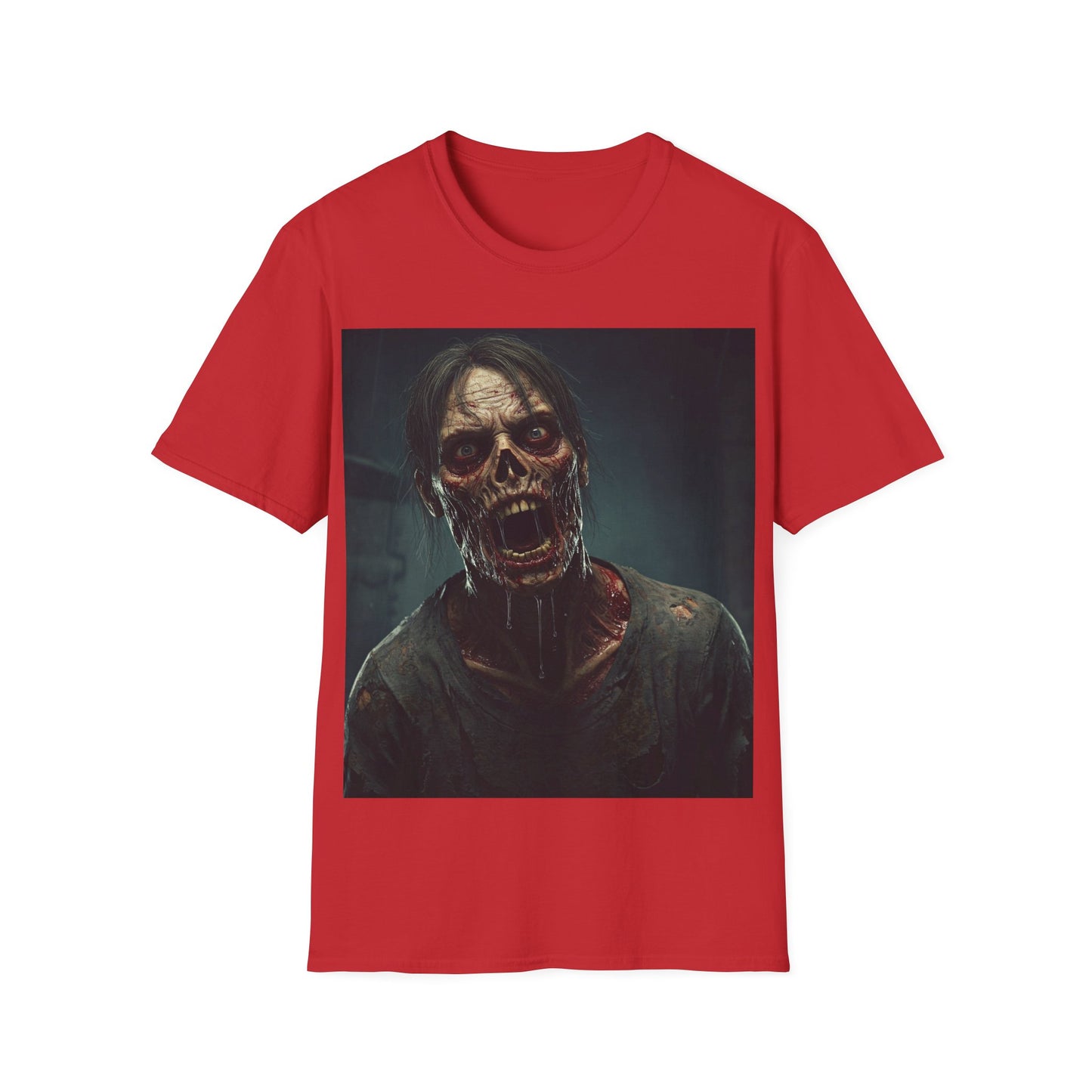 UK - Zombie Graphic Unisex Softstyle T-Shirt - Perfect for Halloween Horror Fans