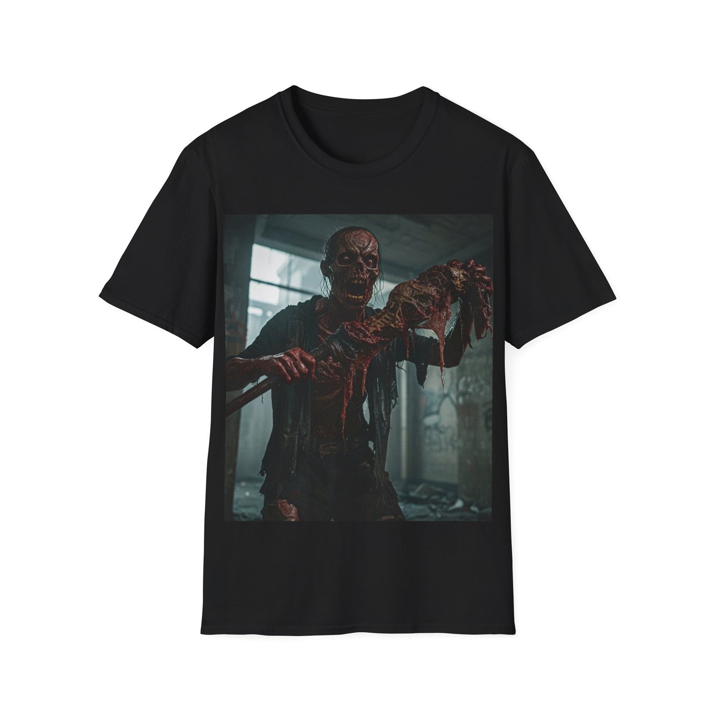 UK - Creepy Zombie Graphic Unisex T-Shirt - Perfect for Halloween & Horror Fans