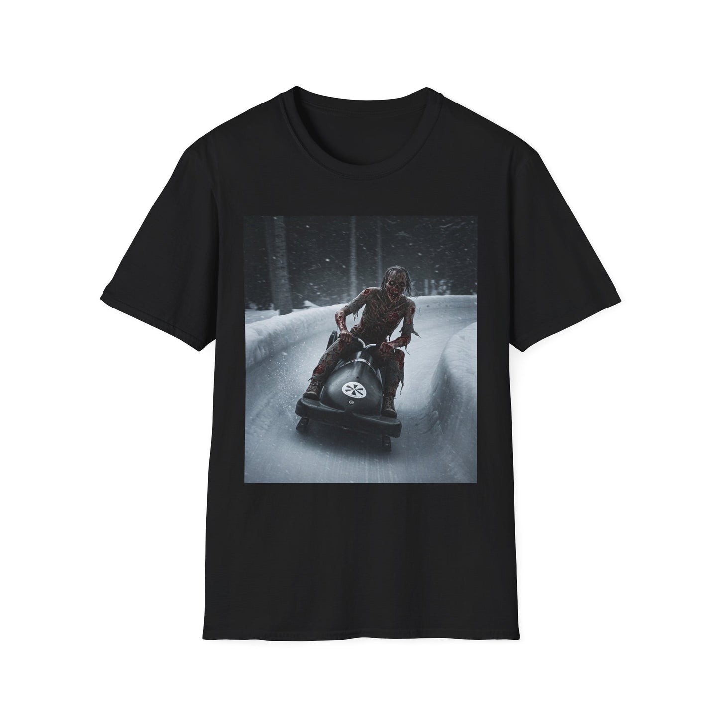 Winter Adventure Unisex Softstyle T-Shirt - Snowmobiling Graphic Tee