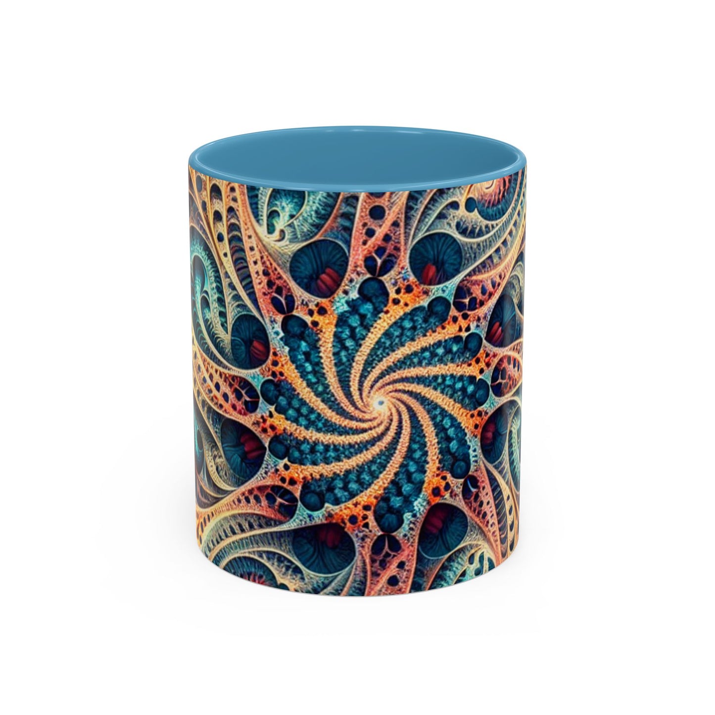 Colorful Swirl Accent Coffee Mug - 11oz & 15oz Ceramic Cup for Coffee Lovers
