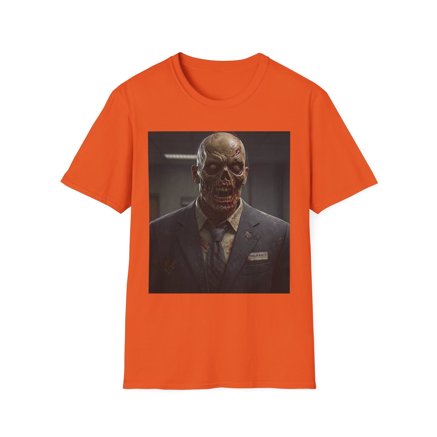 Creepy Zombie Businessman Unisex Softstyle T-Shirt