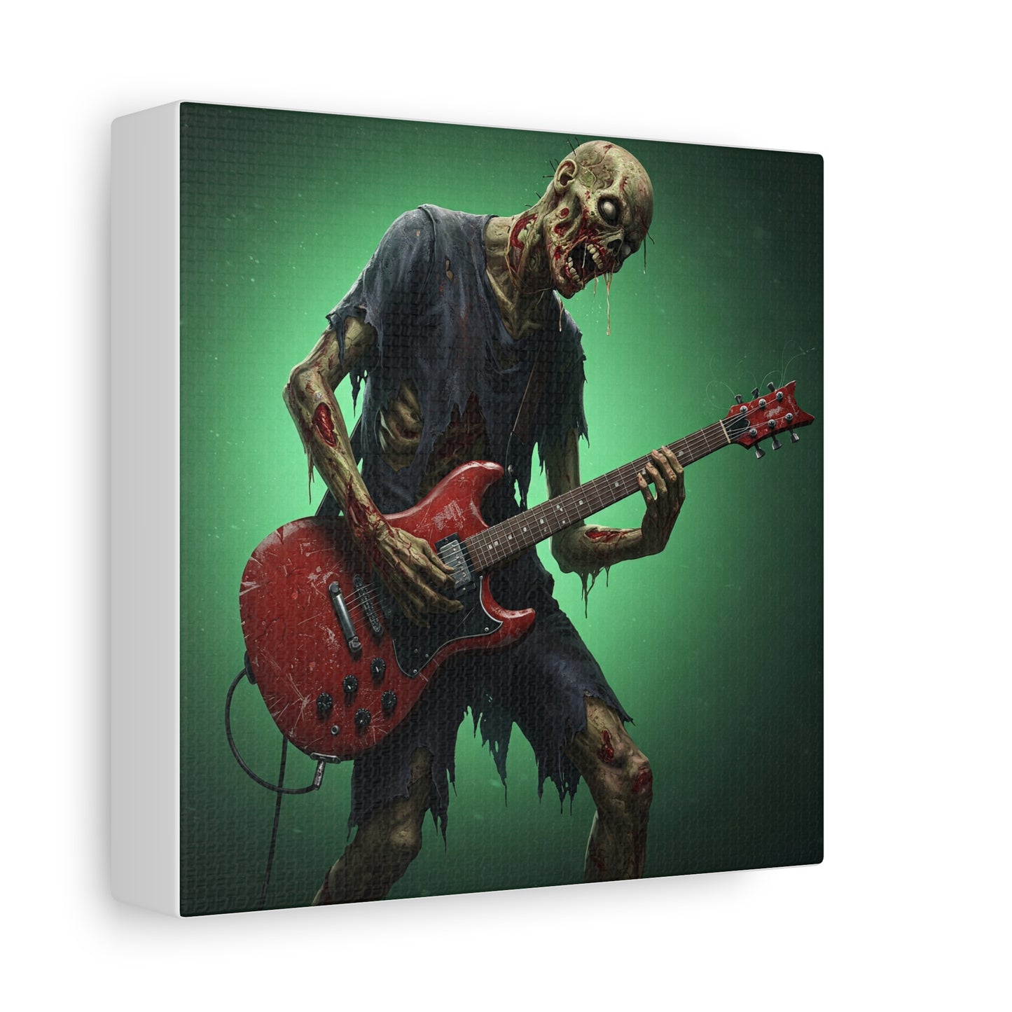 Zombie Rocker Canvas Wall Art - Edgy Decor for Music Lovers
