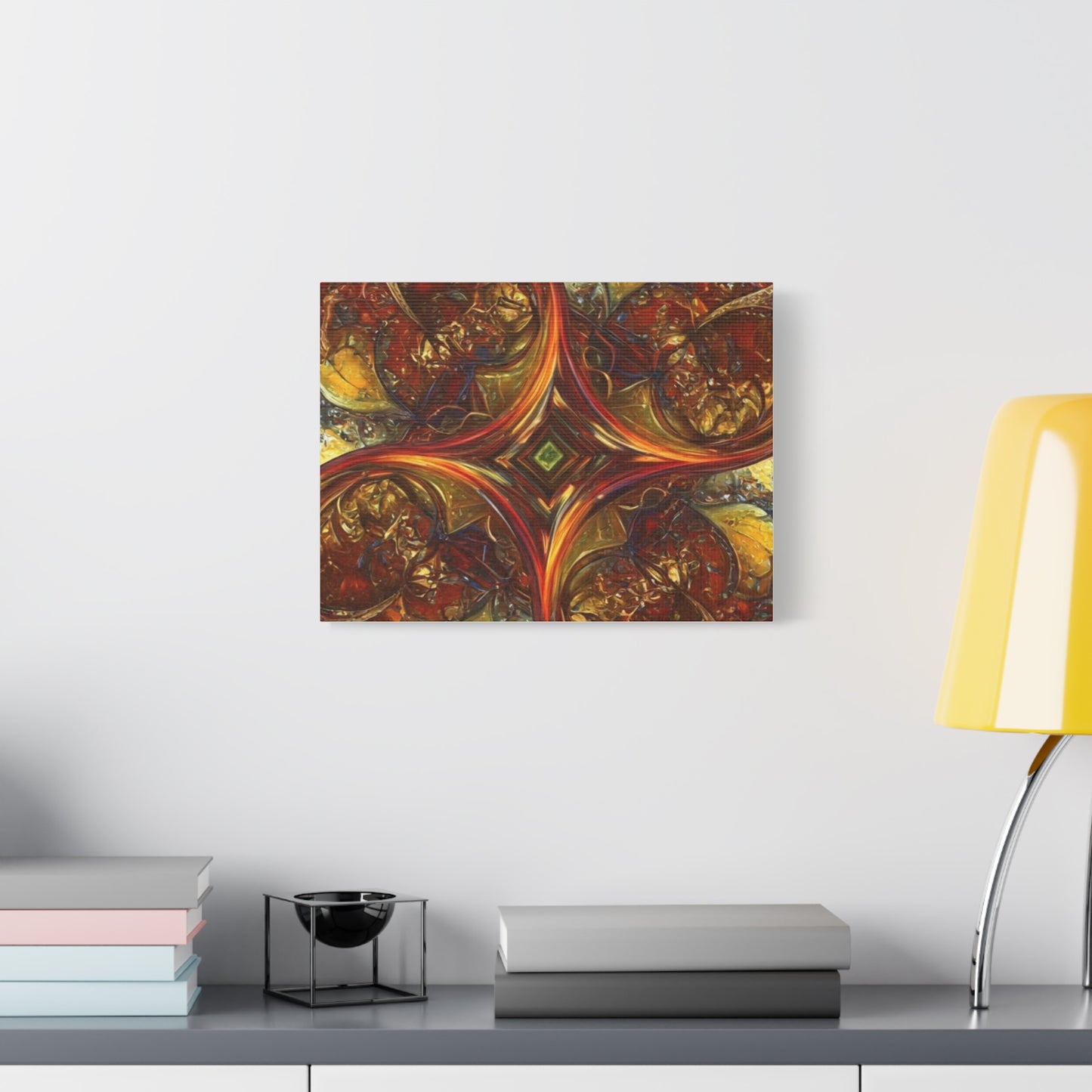 Abstract Art Matte Canvas Wall Decor - Vibrant Fractal Design, Colorful Home Accent