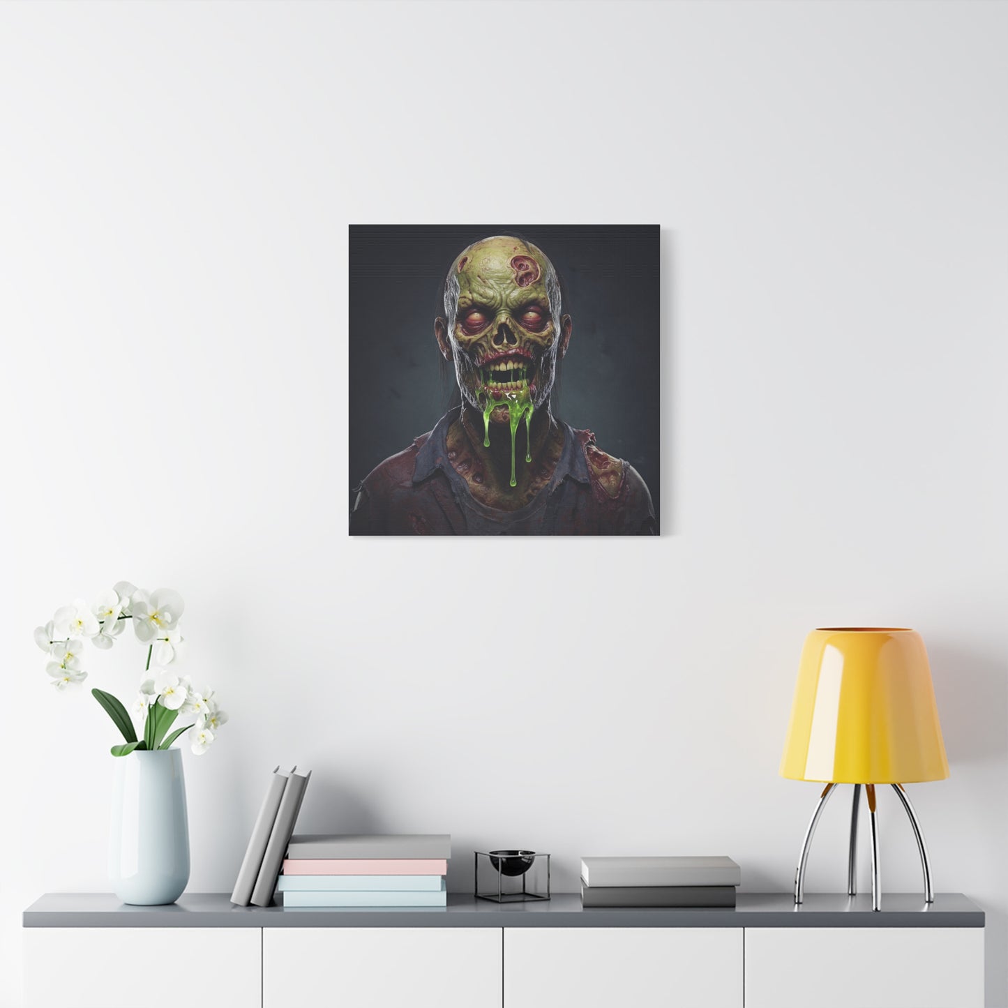 Zombie Art Canvas Wall Decoration - Spooky Halloween Home Decor