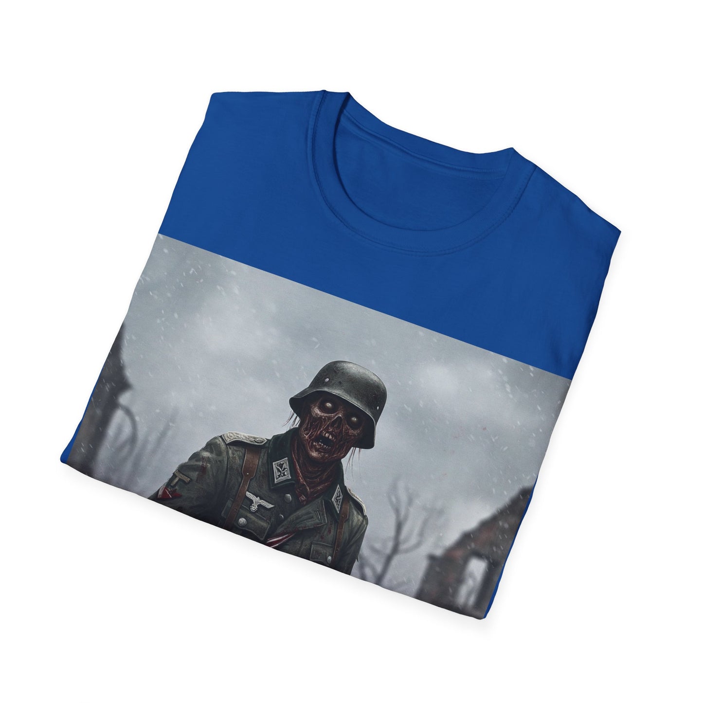 UK - Unisex Softstyle Graphic T-Shirt - Zombie Soldier Design