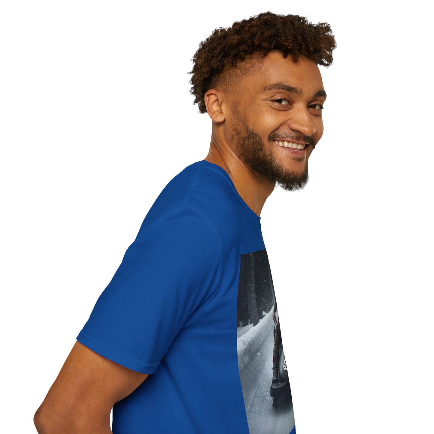 Winter Adventure Unisex Softstyle T-Shirt - Snowmobiling Graphic Tee