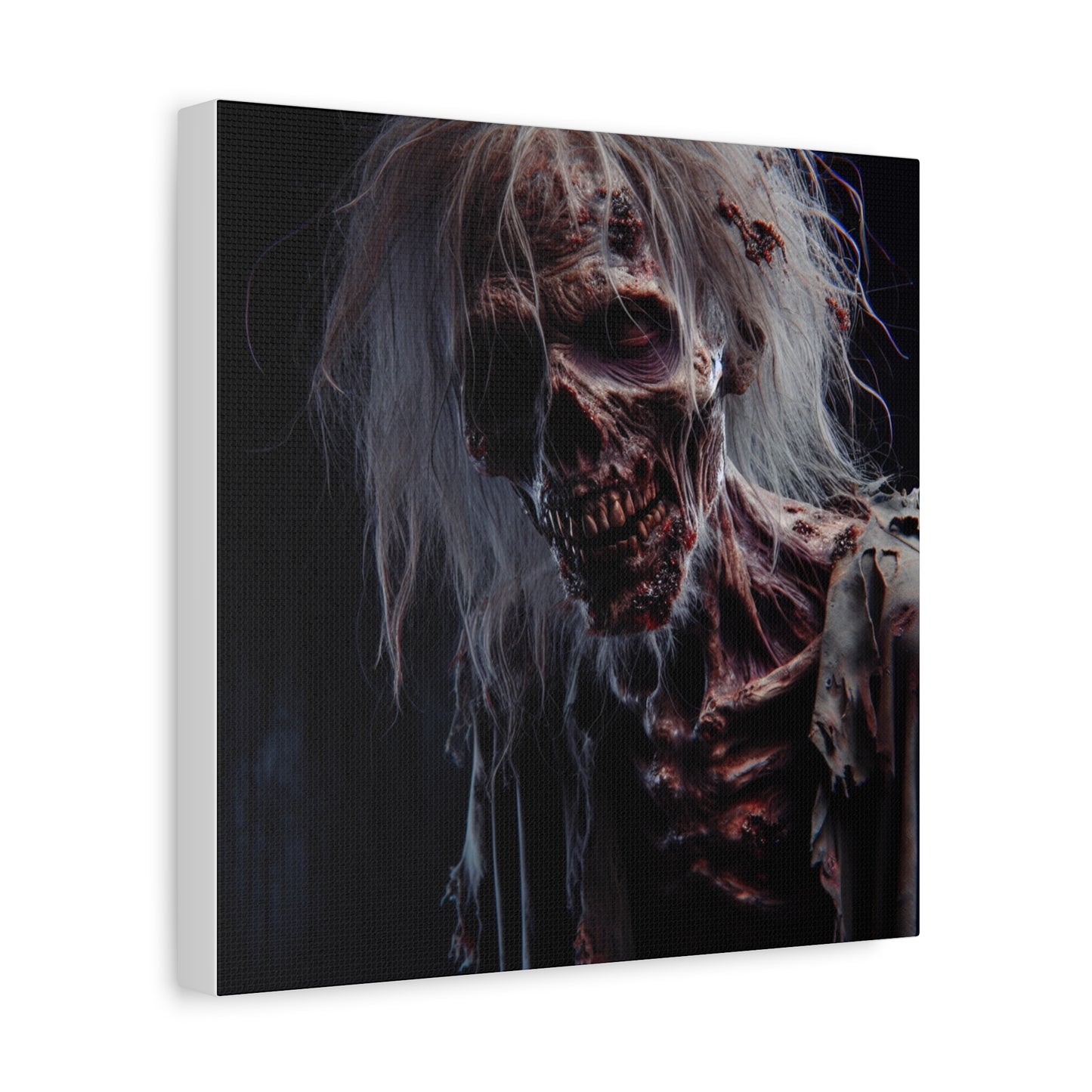 Creepy Zombie Wall Art Canvas - 12" Horror Decor