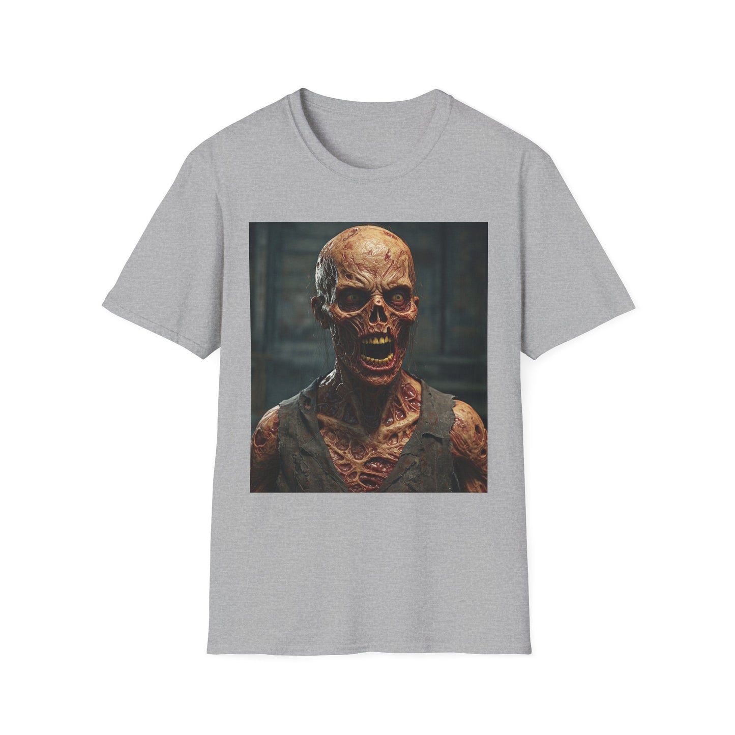 Apocalyptic Portrait Tee, bold, decaying zombie graphic
