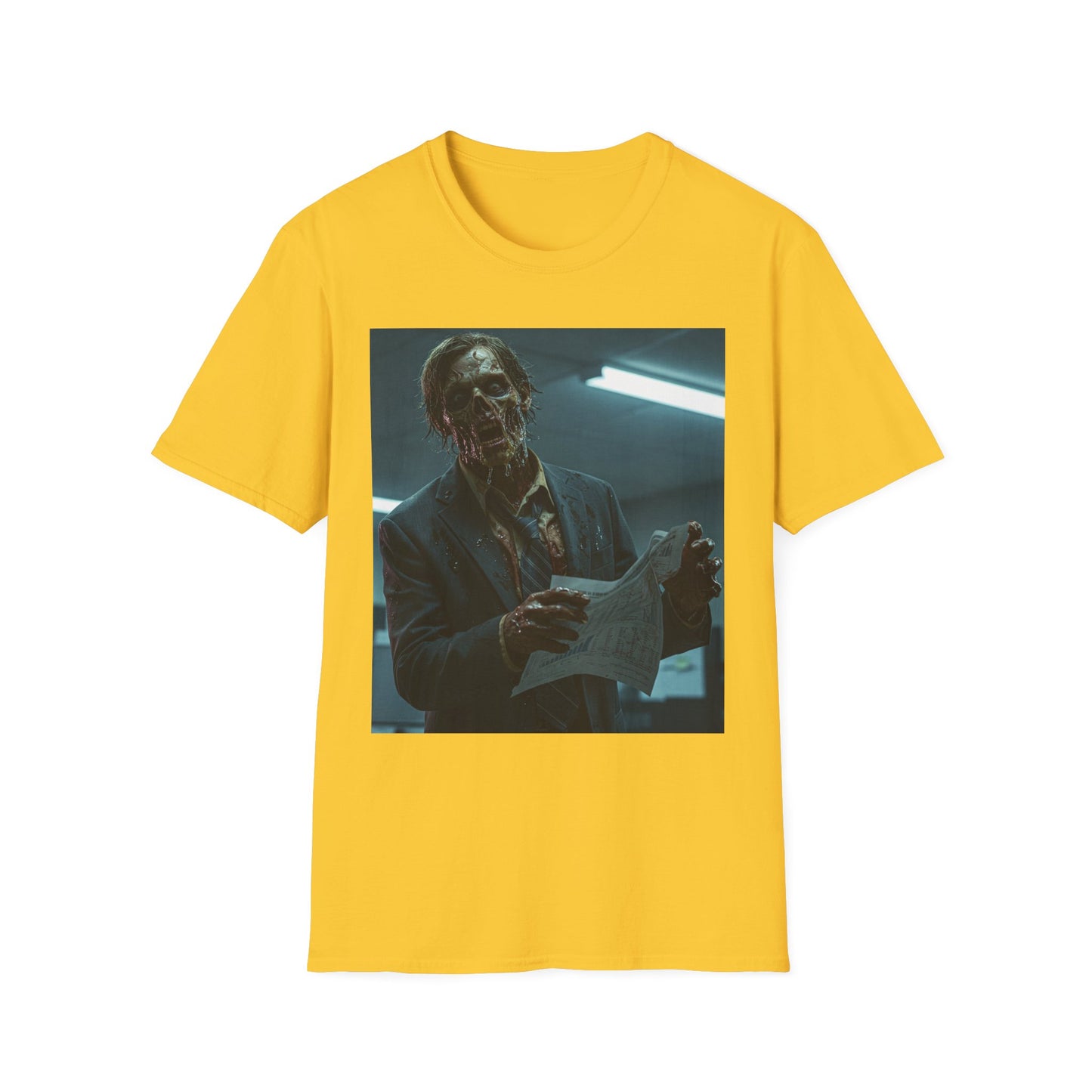 Zombie Horror Unisex Softstyle T-Shirt - Spooky Graphic Tee for Halloween and Horror Lovers