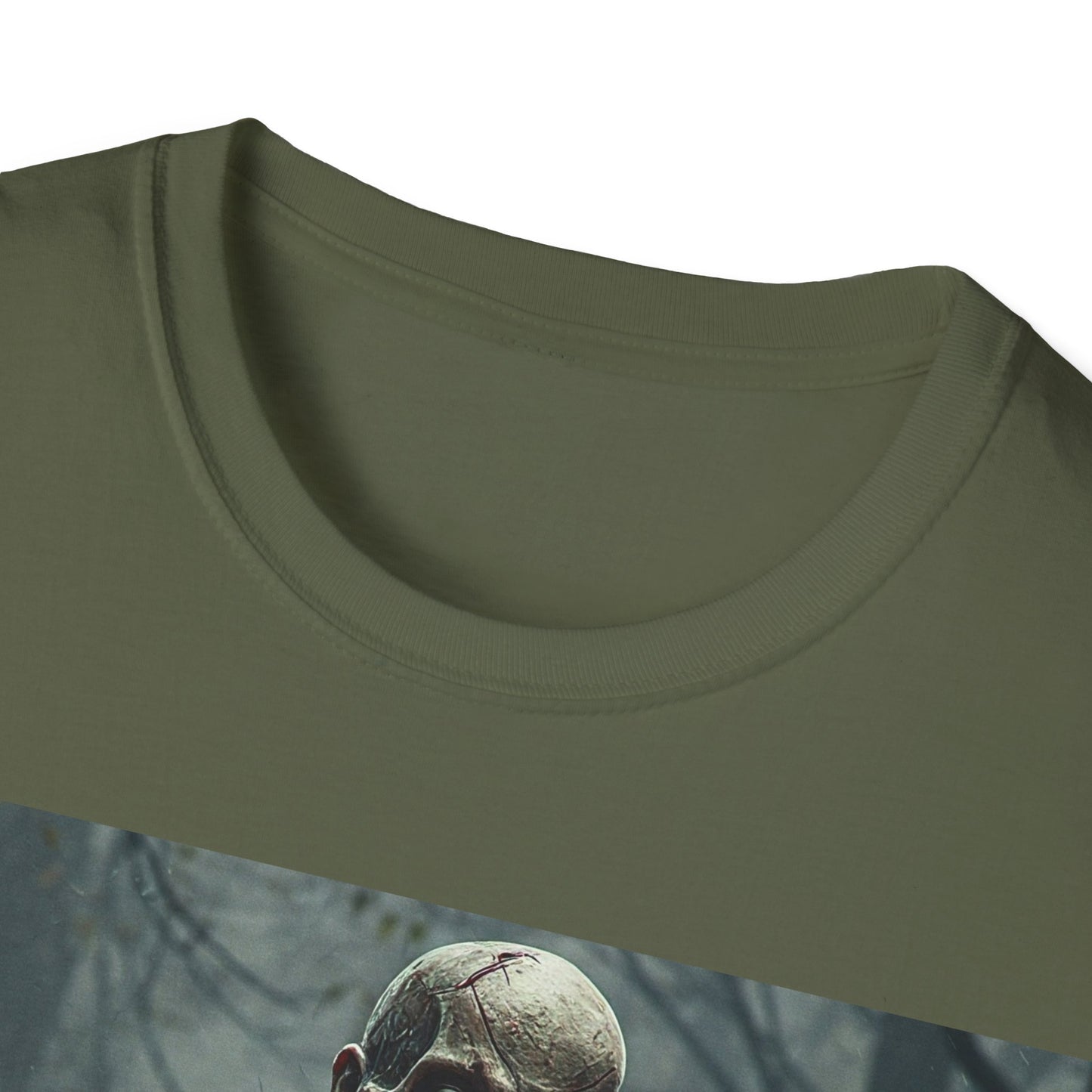 UK - Creepy Zombie Apocalyptic Portrait Tee, bold, decaying zombie graphic