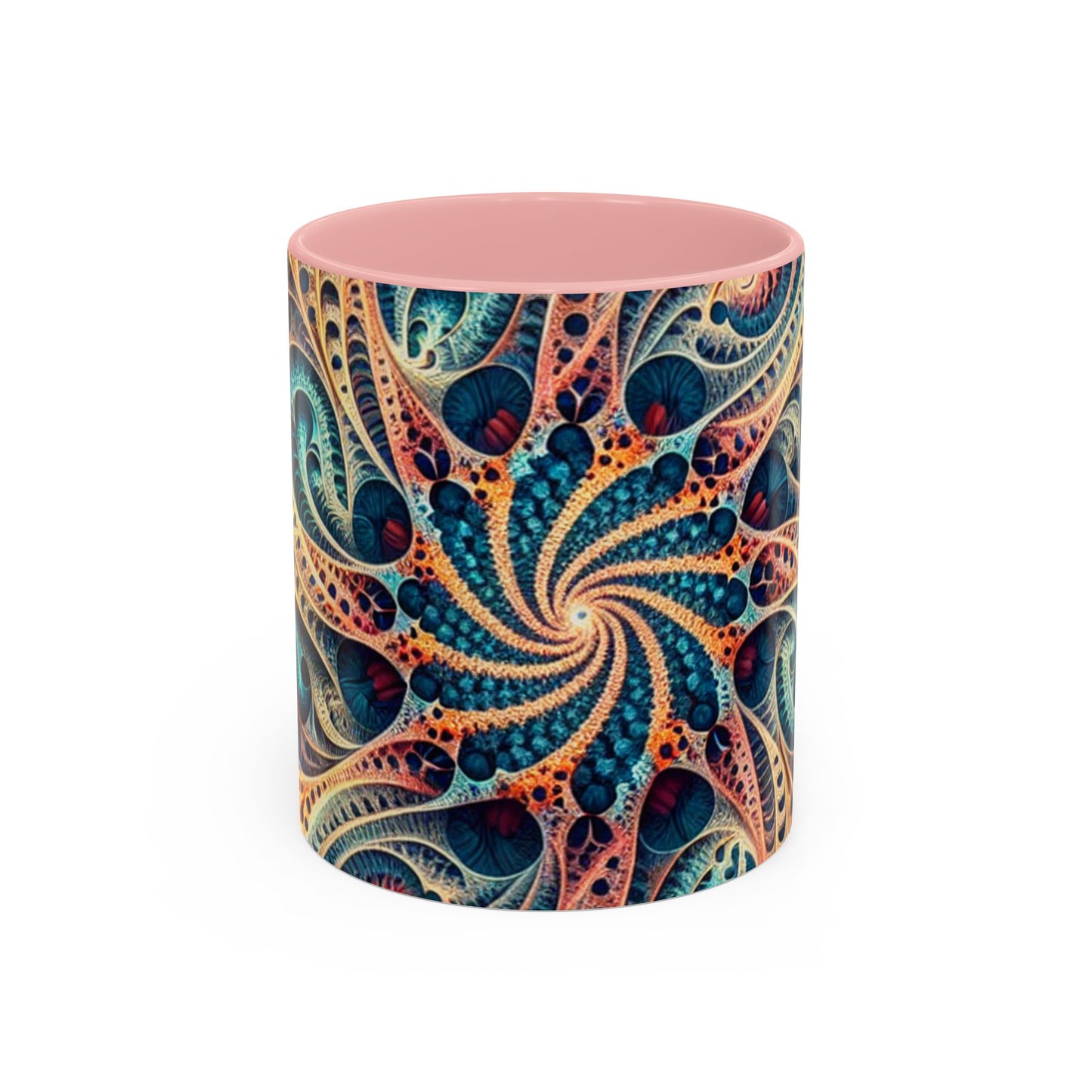 Colorful Swirl Accent Coffee Mug - 11oz & 15oz Ceramic Cup for Coffee Lovers