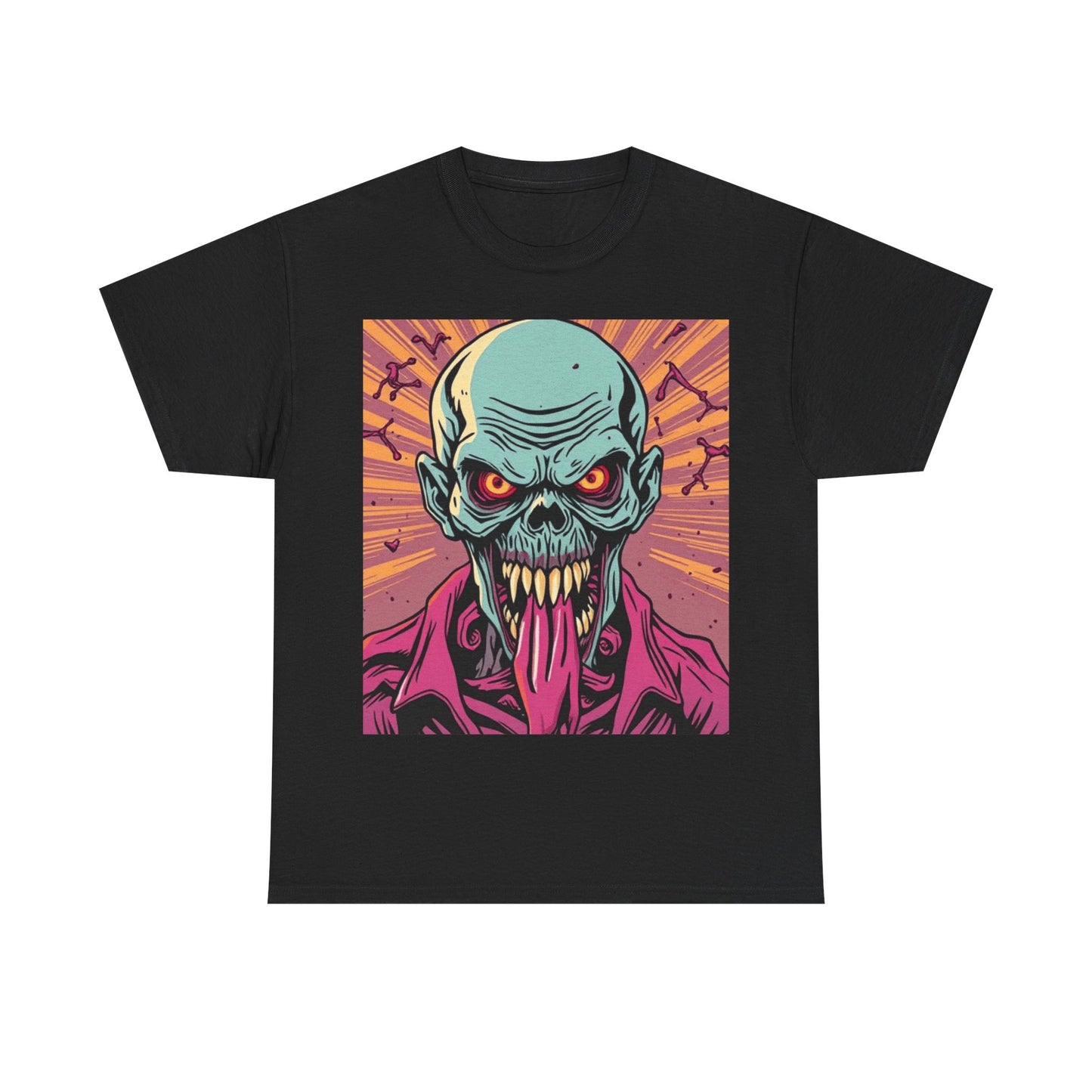 UK - Unisex Heavy Cotton Tee - Retro Skull Graphic Tee