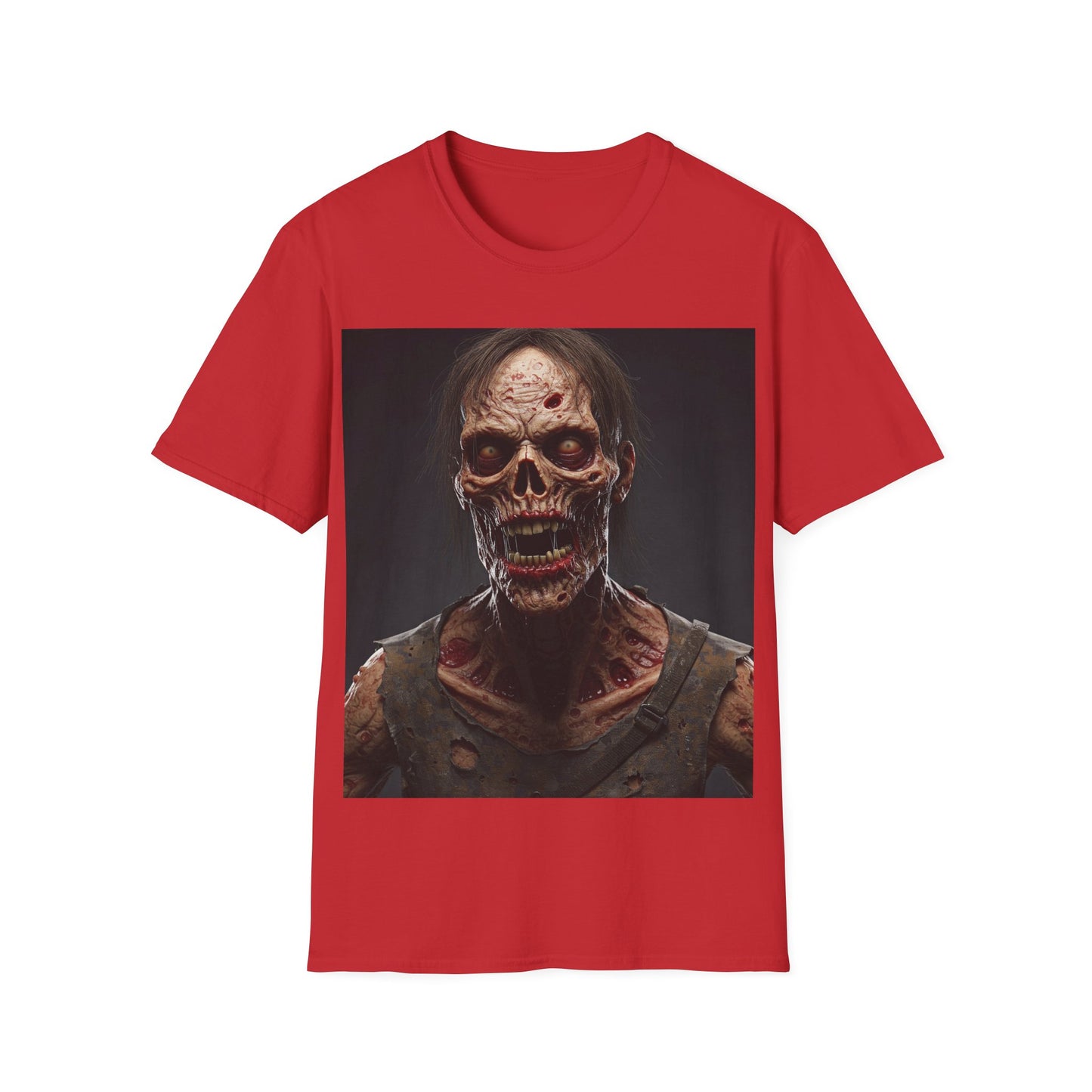 UK - Terrifying Zombie Apocalyptic Portrait Tee, bold, decaying zombie graphic