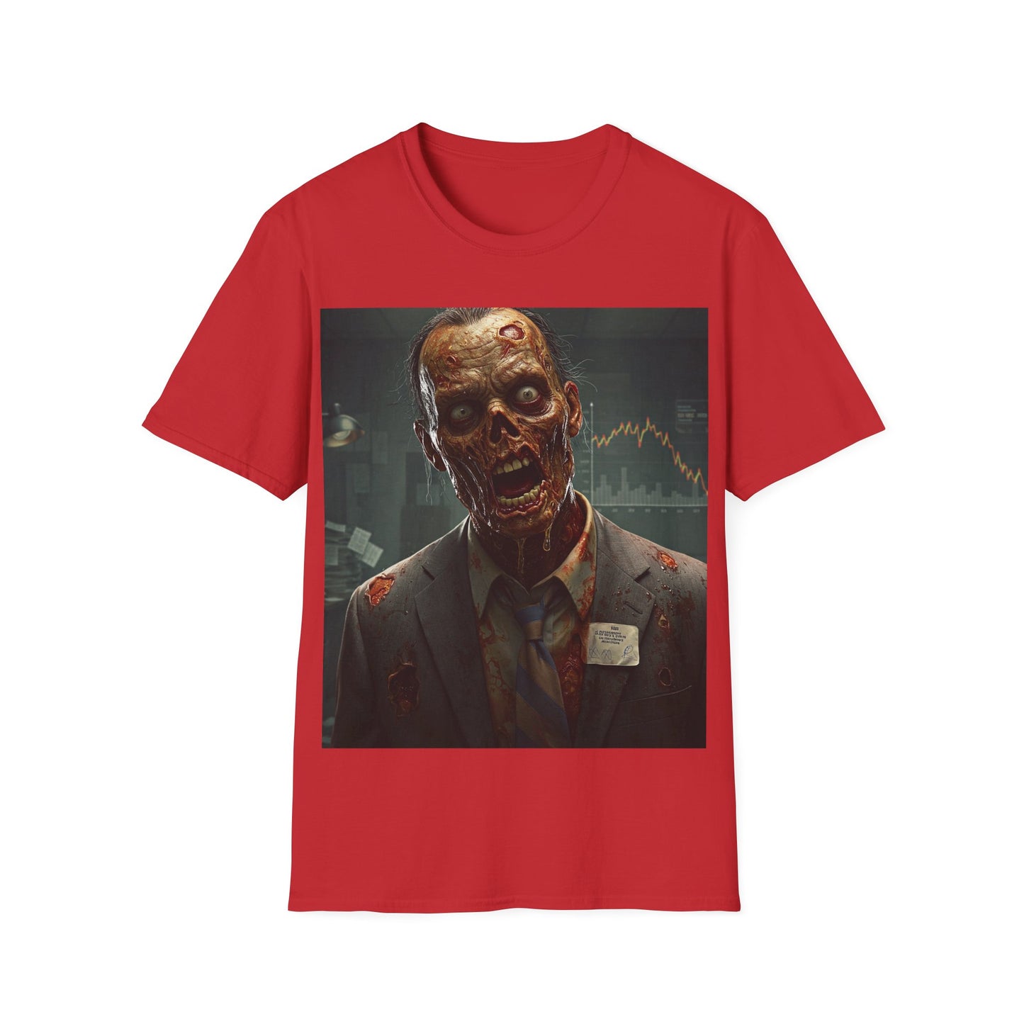 UK - Zombie Businessman Unisex Softstyle T-Shirt | Spooky Halloween Apparel
