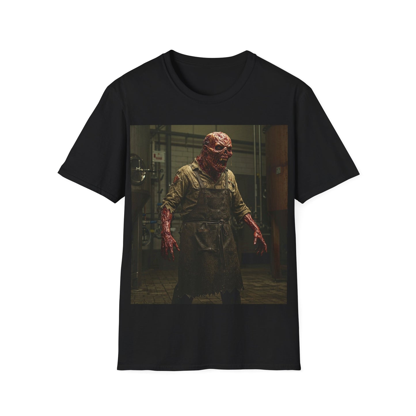 UK - Horror-Themed Unisex Softstyle T-Shirt with Monster Graphic