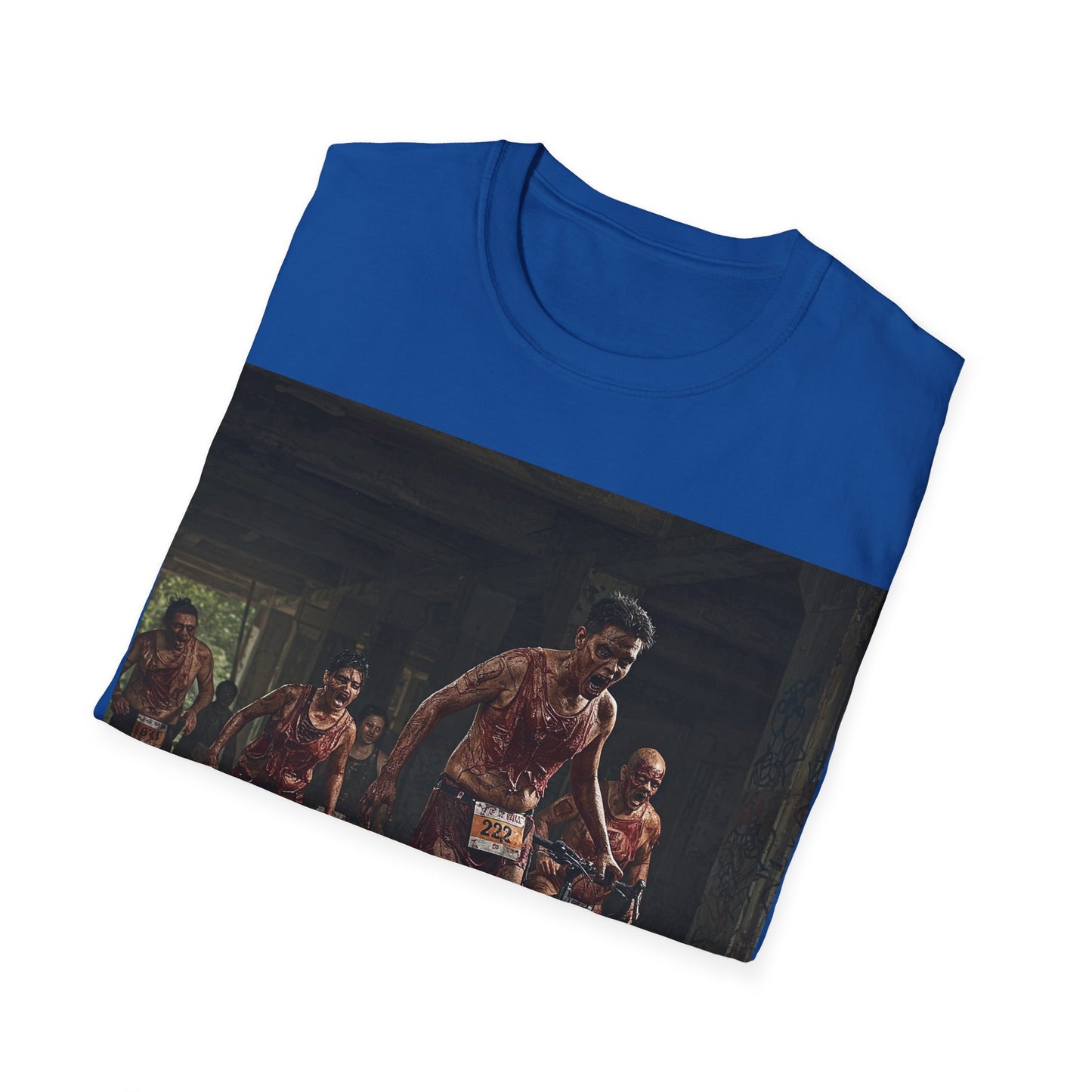 UK - Zombie Run Unisex Softstyle T-Shirt - Perfect for Halloween and Fun Runs
