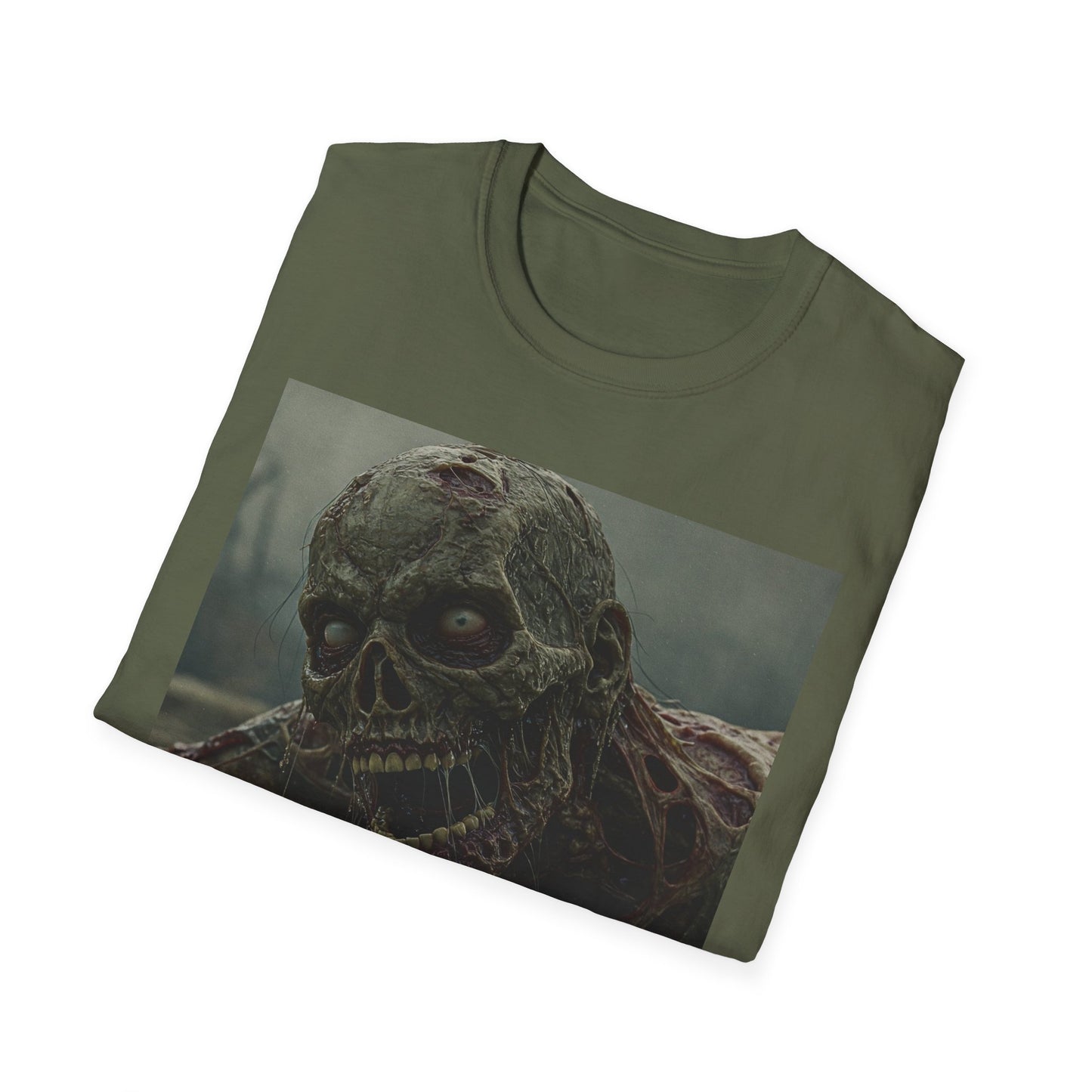 Creepy Skeleton Unisex Softstyle T-Shirt - Perfect for Halloween and Horror Fans