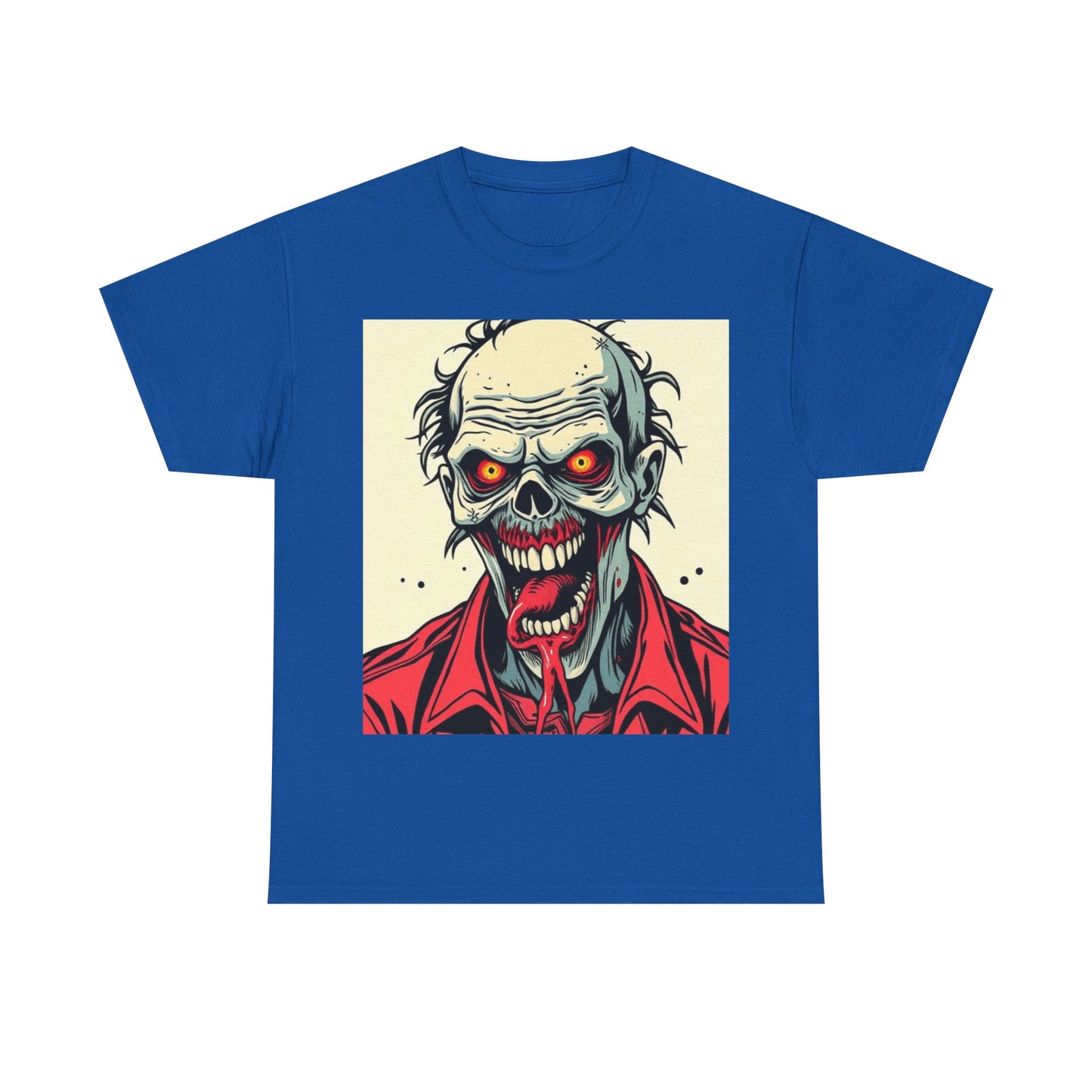 UK - Zombie Graphic Unisex Heavy Cotton Tee - Perfect for Halloween and Horror Fans