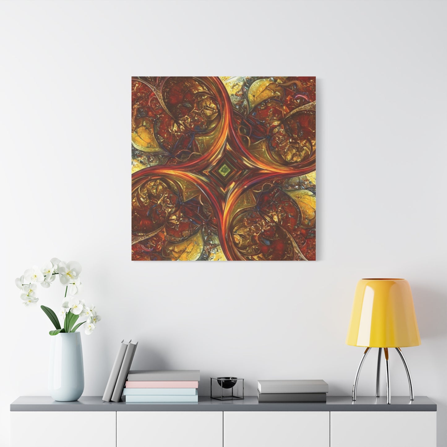 Abstract Art Matte Canvas Wall Decor - Vibrant Fractal Design, Colorful Home Accent