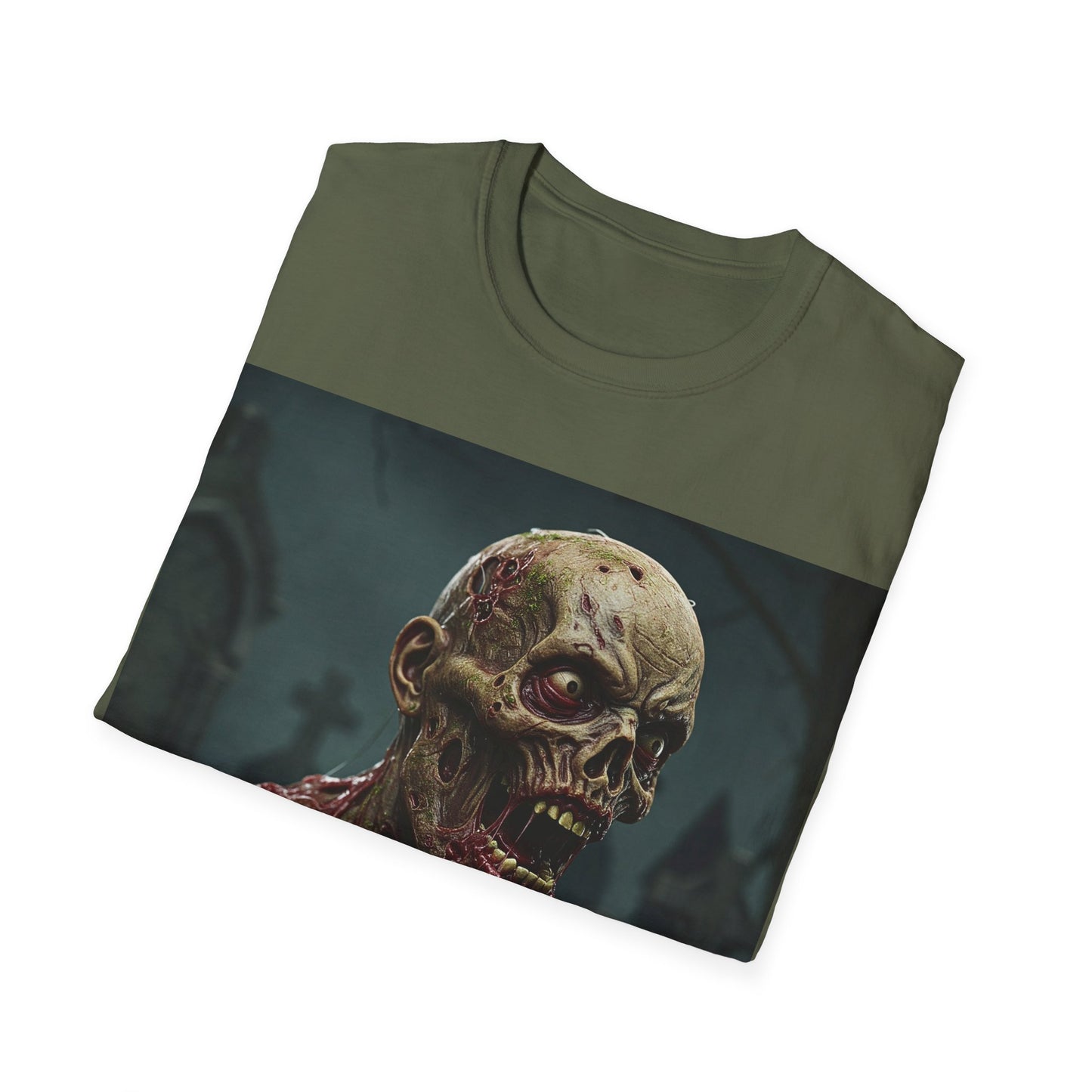 UK - Creepy Zombie Graphic Unisex Softstyle T-Shirt