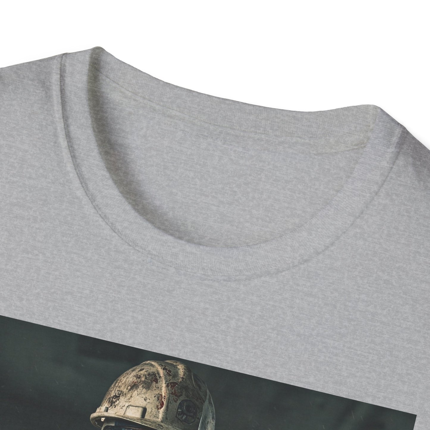 Creepy Construction Worker Graphic Tee | Unisex Softstyle T-Shirt | Perfect for Halloween and Horror Fans